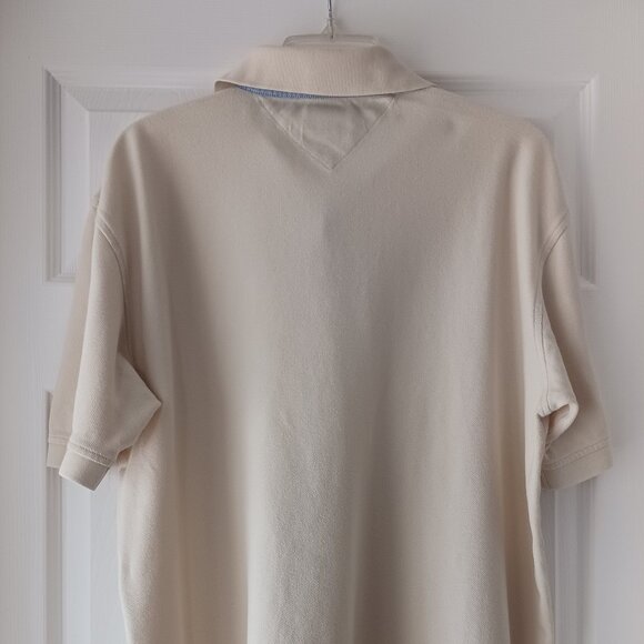 Tommy Hilfiger Golf Polo Mens Shirt Size X-Large Cream Short Sleeve Logo READ - Picture 2 of 9